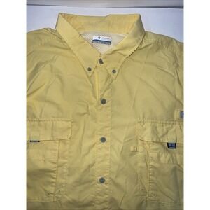 Columbia Shirt Mens 3XL Omni-Shade Vented Yellow Fishing‎ PFG Outdoors Tamiami